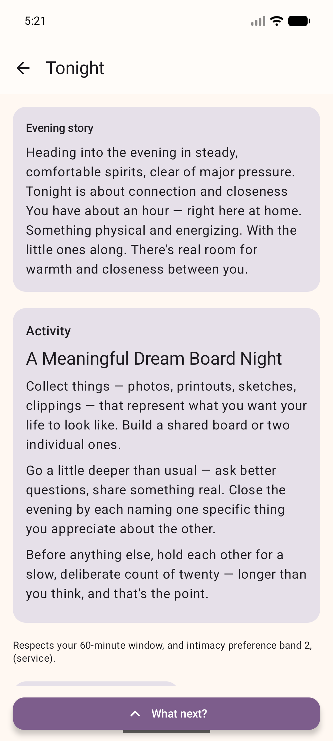 Suggestion reveal with copy and share actions